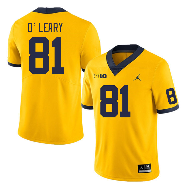 Michigan Wolverines #81 Peyton O'Leary College Football Jerseys Stitched Sale-Maize